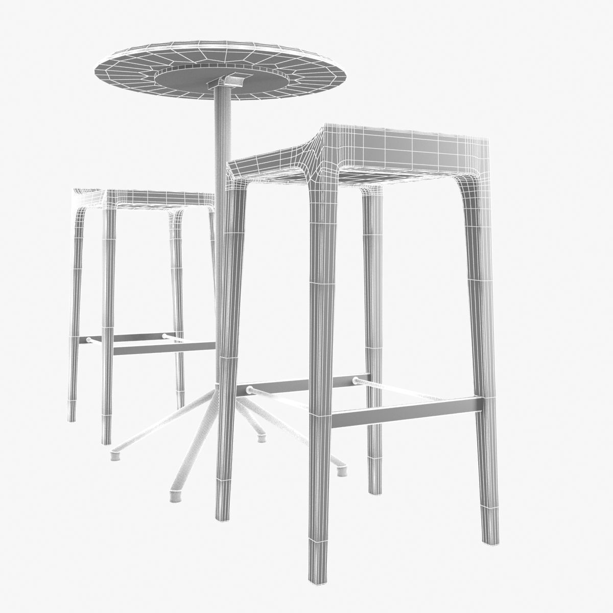 bernhardt vanish bar stool and story high table 3D model_7