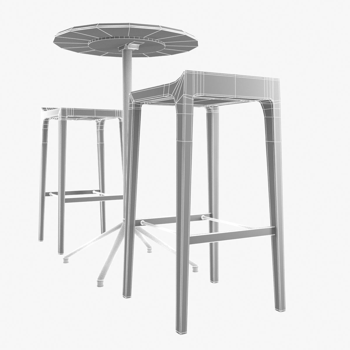 bernhardt vanish bar stool and story high table 3D model_6
