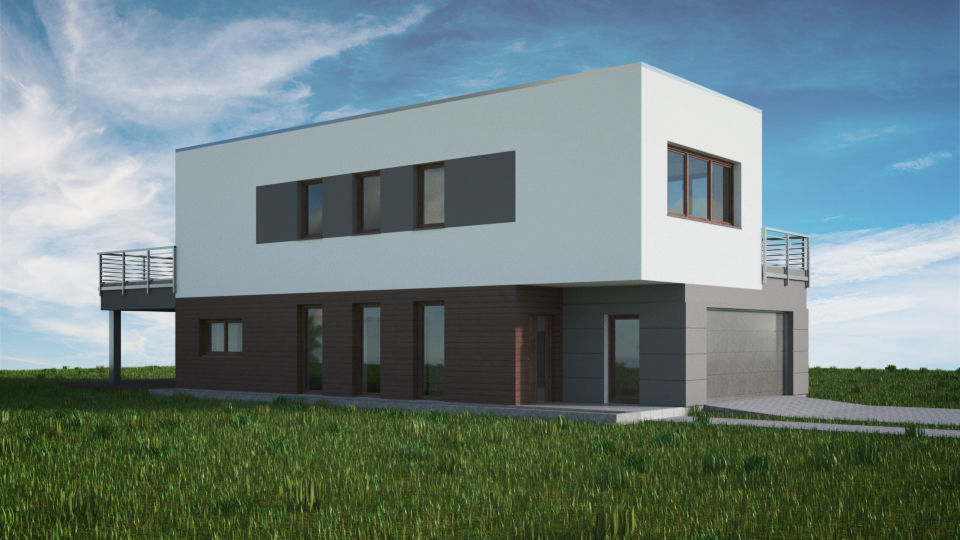 House 06C2 Low-poly 3D model_3