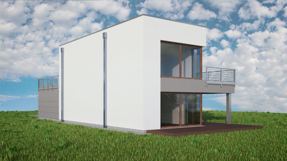 House 06C2 Low-poly 3D model_4