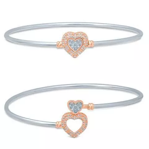 Bracelet two bracelets with hearts and diamonds 3D print model_0