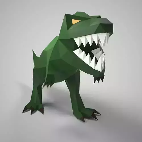 Tyrannosaurus low poly t - rex with teeth