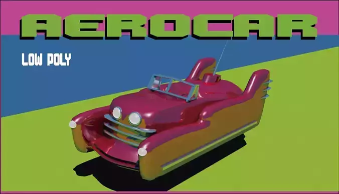 Low Poly Aerocar chevrolet car Low-poly 3D model