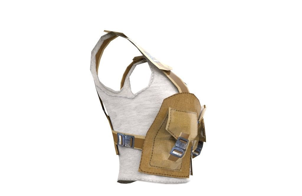 Women military clothing camouflage Low-poly 3D model_2