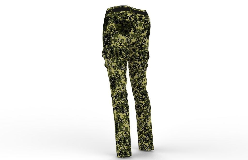 Women military clothing camouflage Low-poly 3D model_11