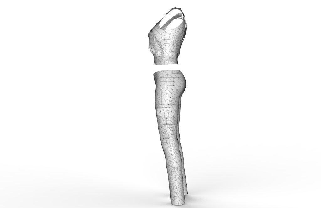 Women military clothing camouflage Low-poly 3D model_15