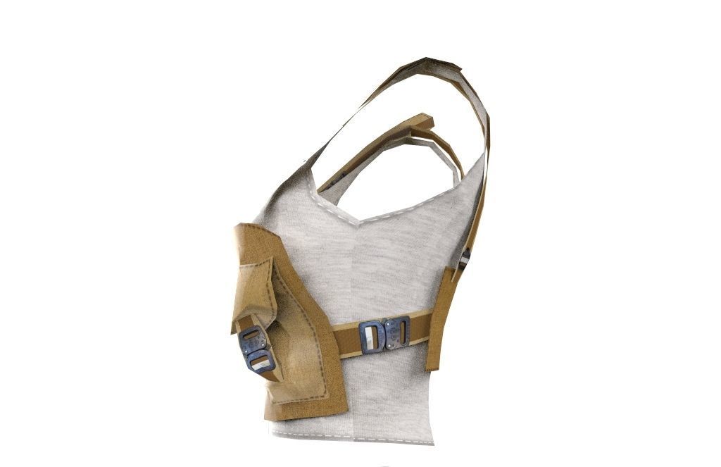 Women military clothing camouflage Low-poly 3D model_5