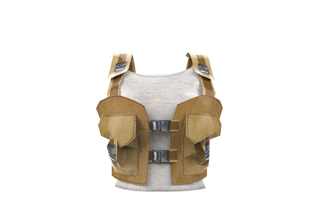 Women military clothing camouflage Low-poly 3D model_1