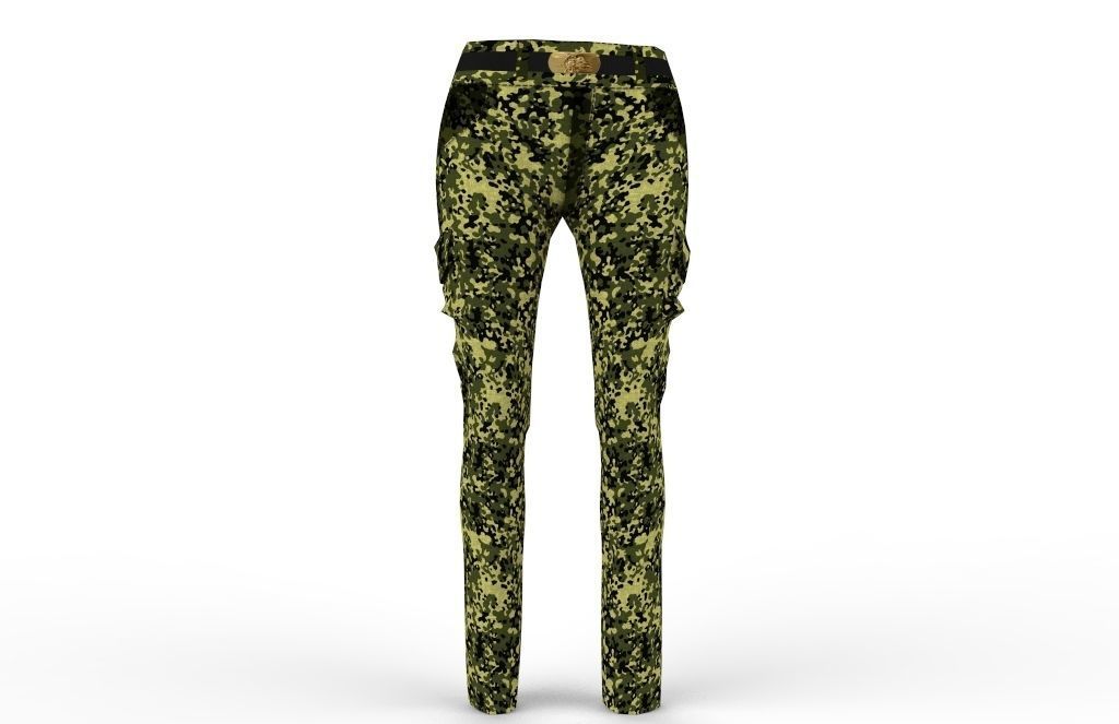 Women military clothing camouflage Low-poly 3D model_7
