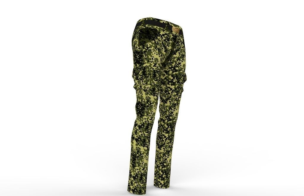 Women military clothing camouflage Low-poly 3D model_8