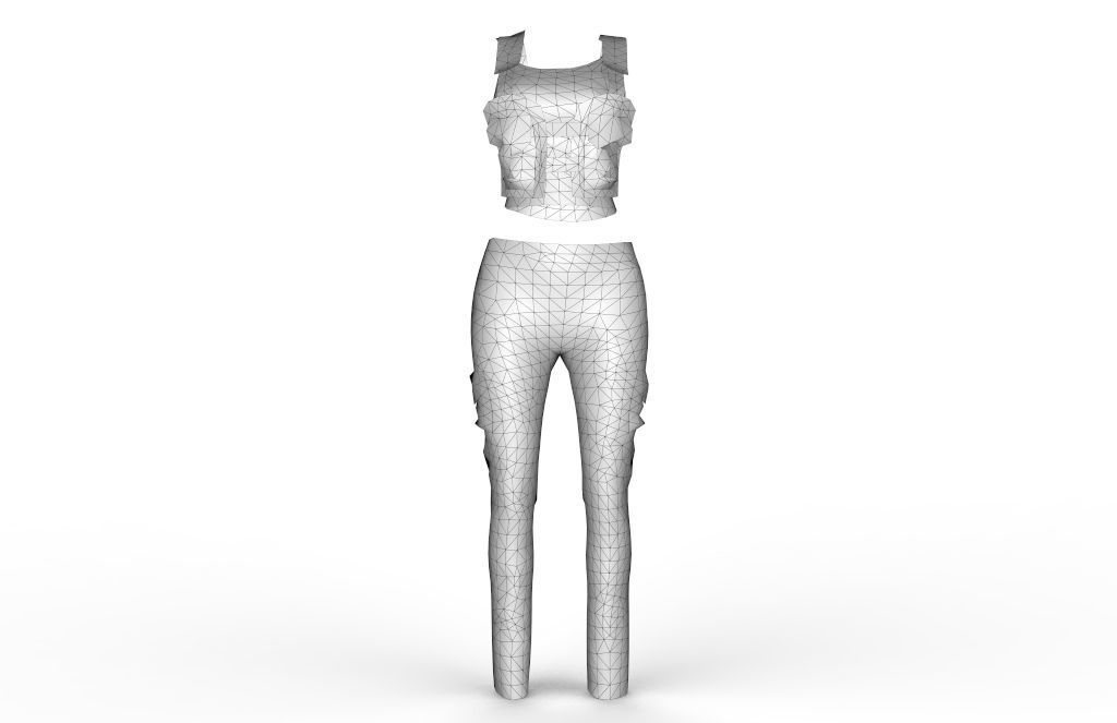 Women military clothing camouflage Low-poly 3D model_14