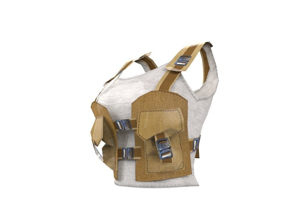 Women military clothing camouflage Low-poly 3D model_6