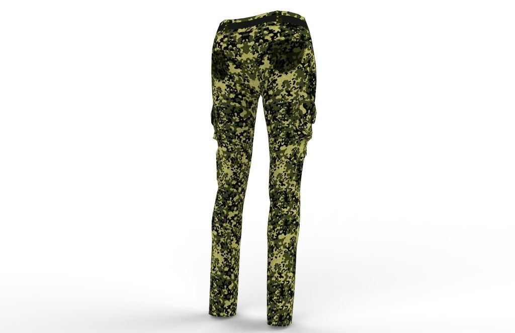 Women military clothing camouflage Low-poly 3D model_10