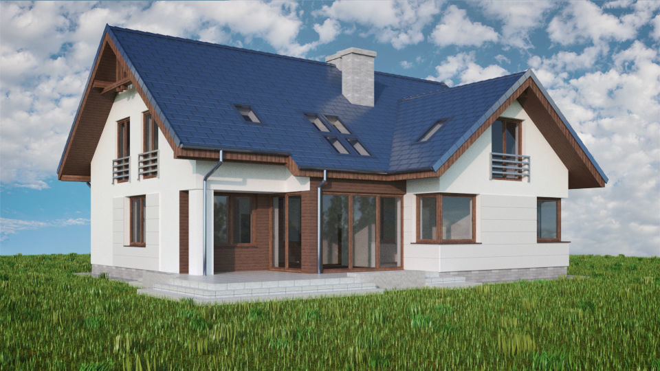 House 07C2 Low-poly 3D model_4