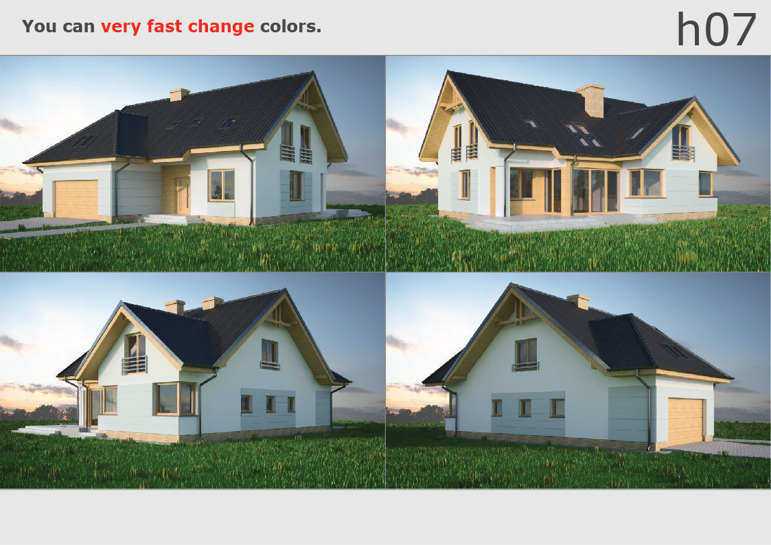 House 07C2 Low-poly 3D model_7