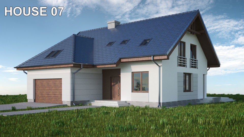 House 07C2 Low-poly 3D model_1