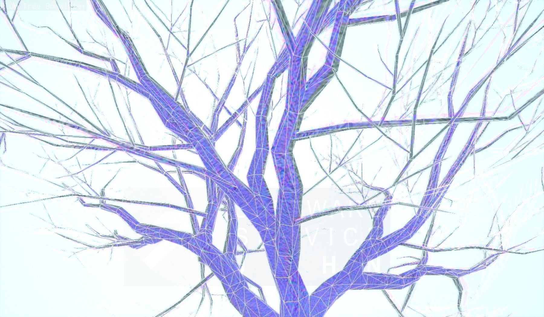 Plum Tree 8m Winter Low-poly 3D model_57