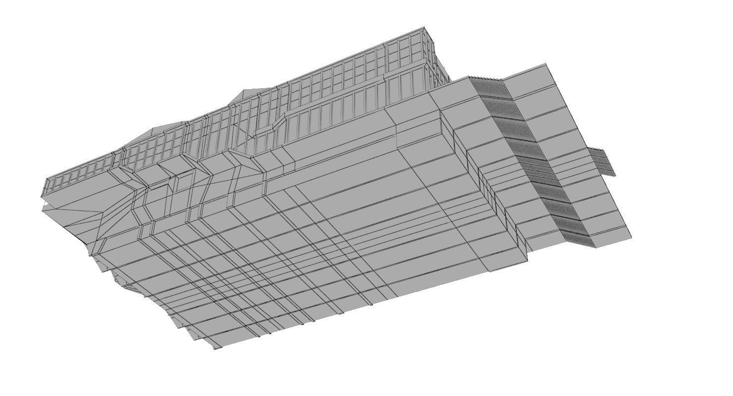 Soviet Building Angular Low-poly 3D model_12