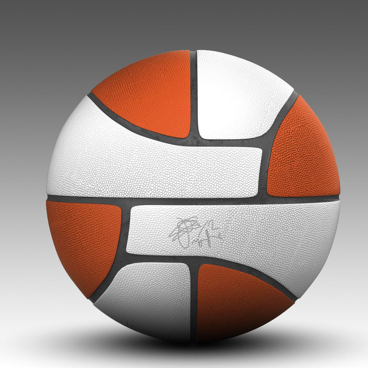Basketball ball Euro white Low-poly 3D model_15