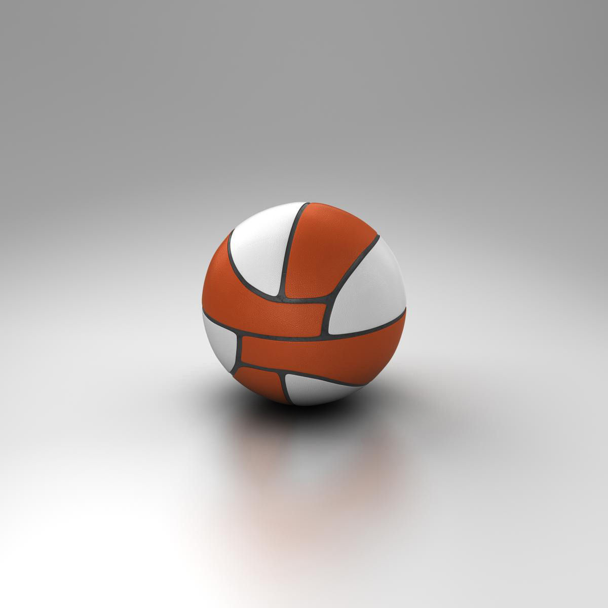 Basketball ball Euro white Low-poly 3D model_6