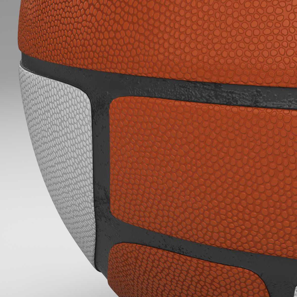 Basketball ball Euro white Low-poly 3D model_2