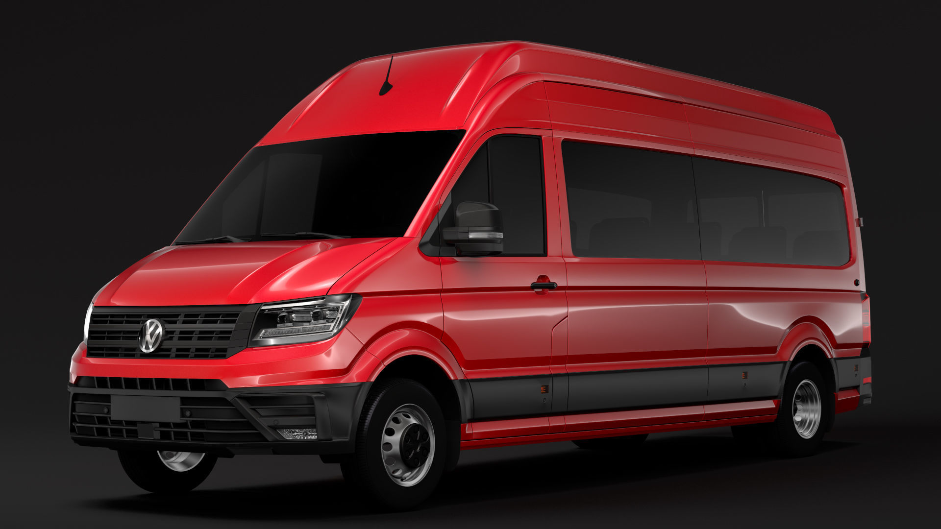 VW Crafter L3H3 Window Van 2018 3D model_2