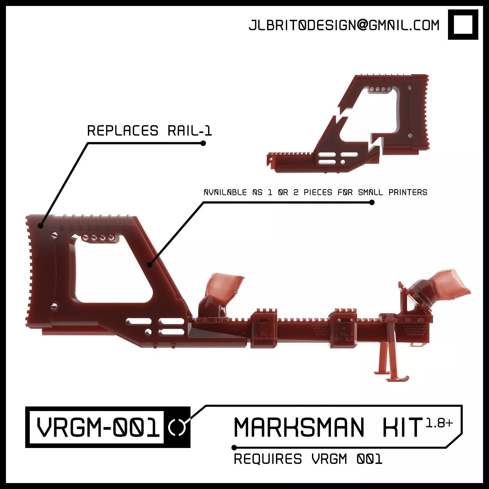 VRGM 001 Marksman Kit for Oculus Vive Odyssey WMR 3D print model_0
