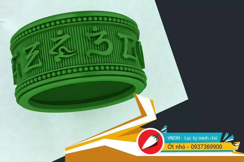 Om mani Ring 3D print model