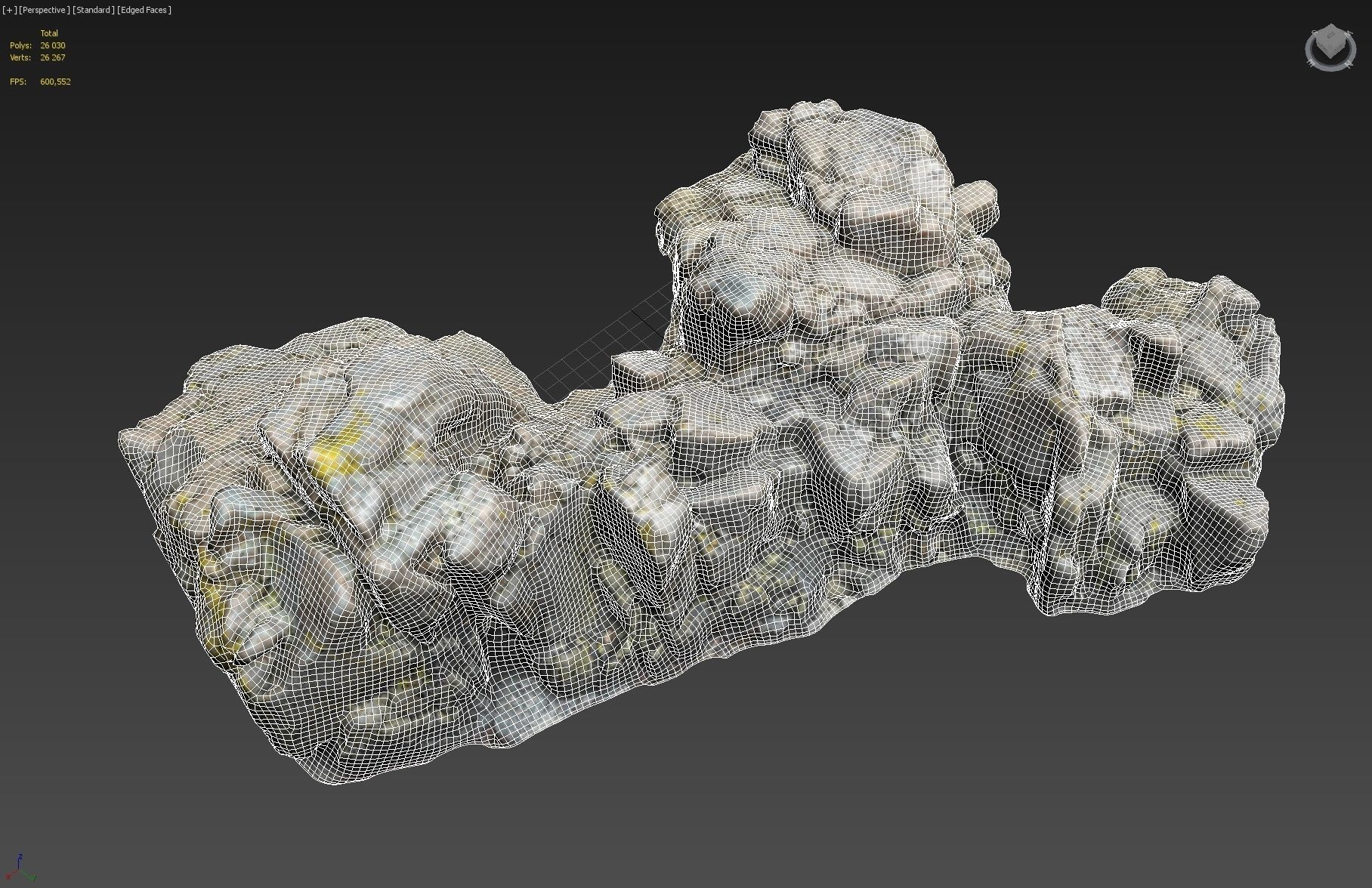 3d scanned rock cliff A2 3D model_7