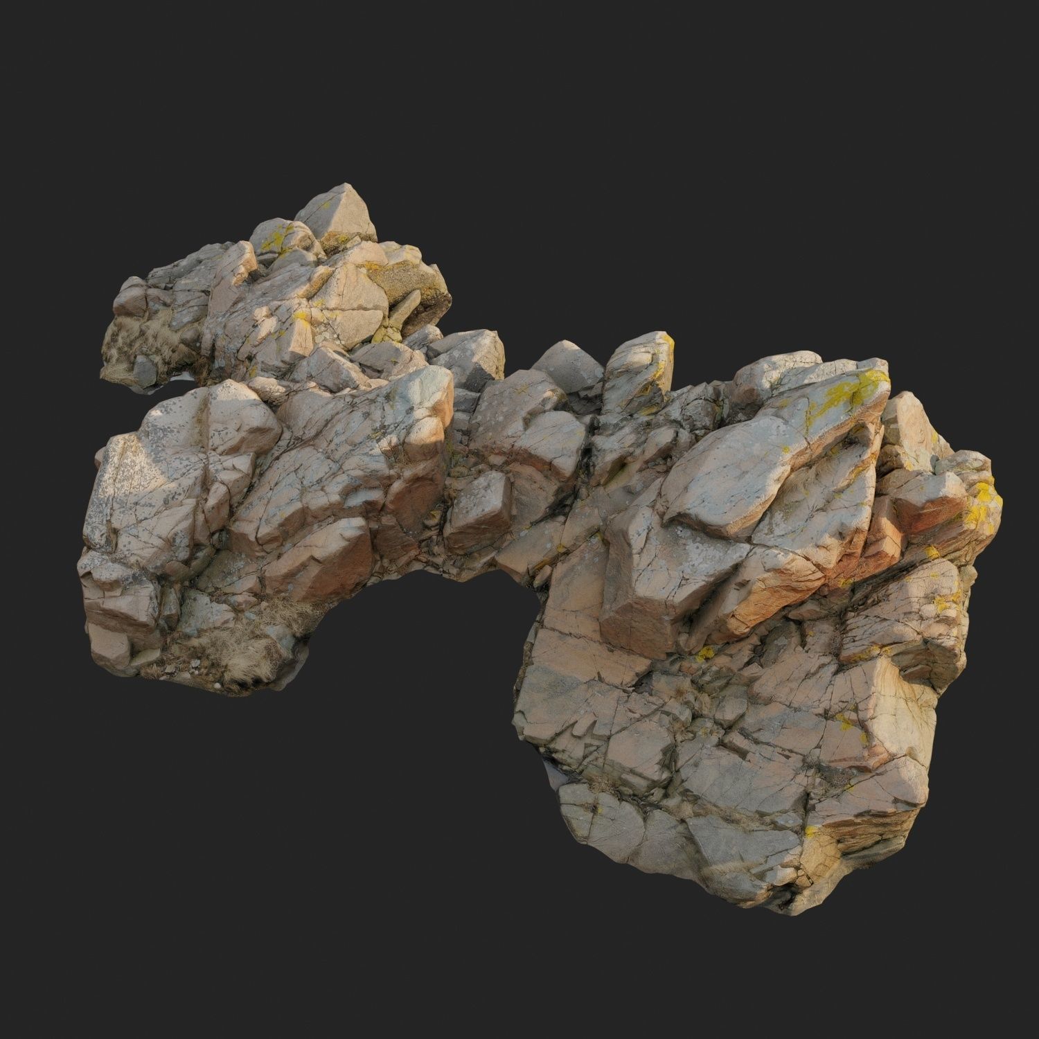 3d scanned rock cliff A2 3D model_2