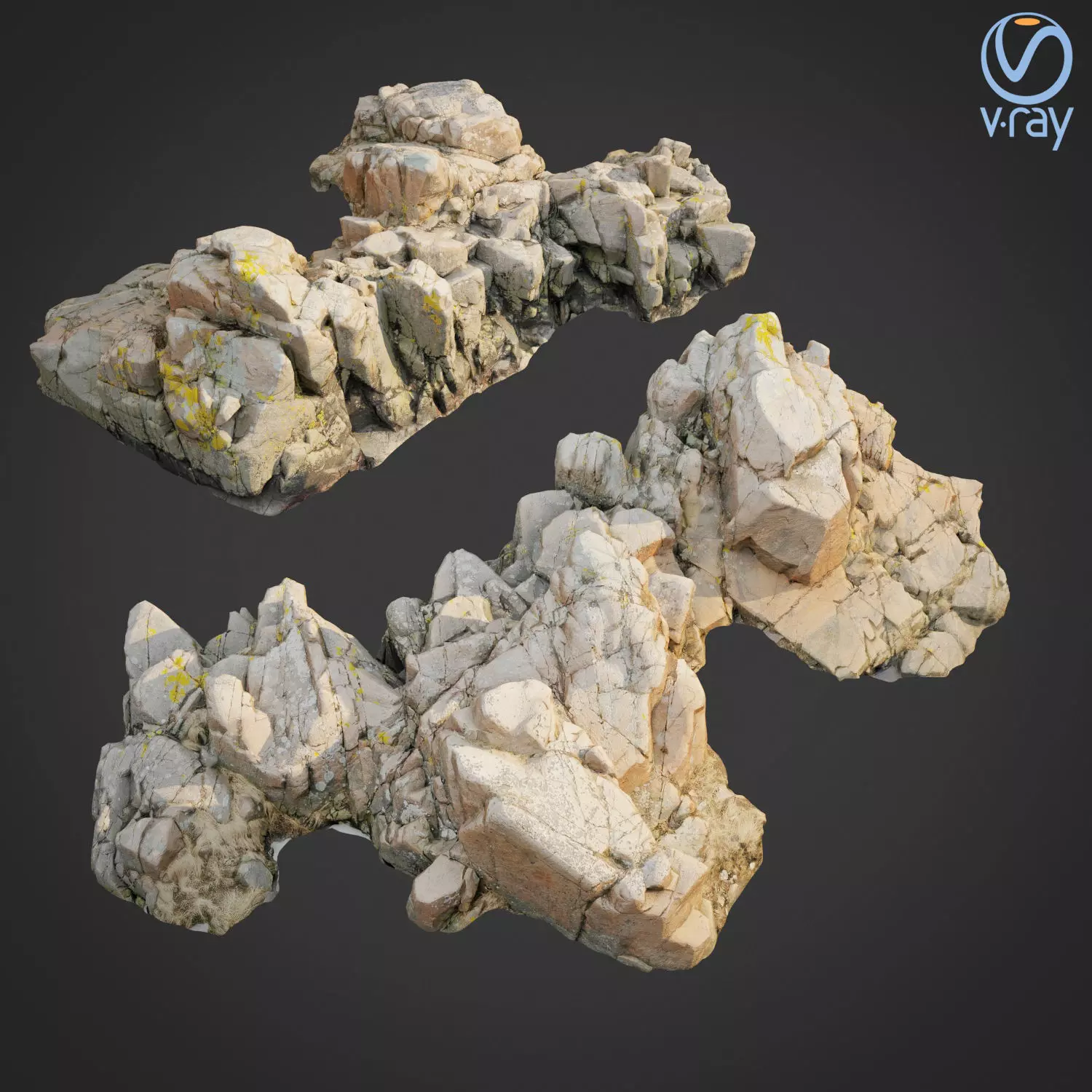 3d scanned rock cliff A2 3D model_0