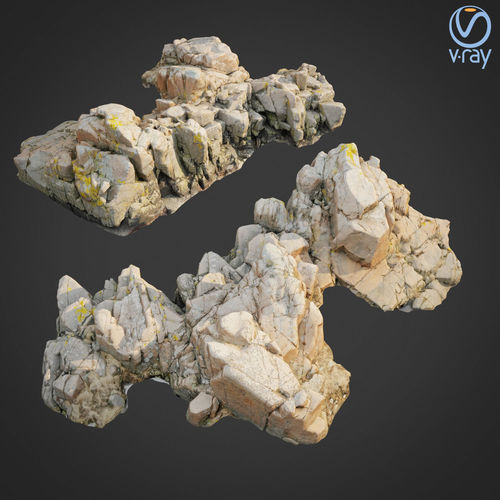 3d scanned rock cliff A2 3D model