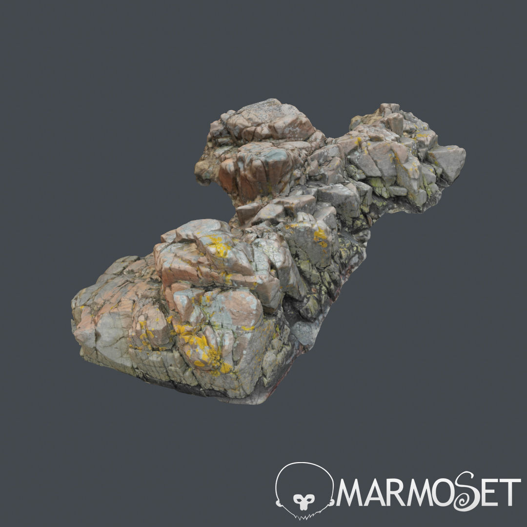 3d scanned rock cliff A2 3D model_5