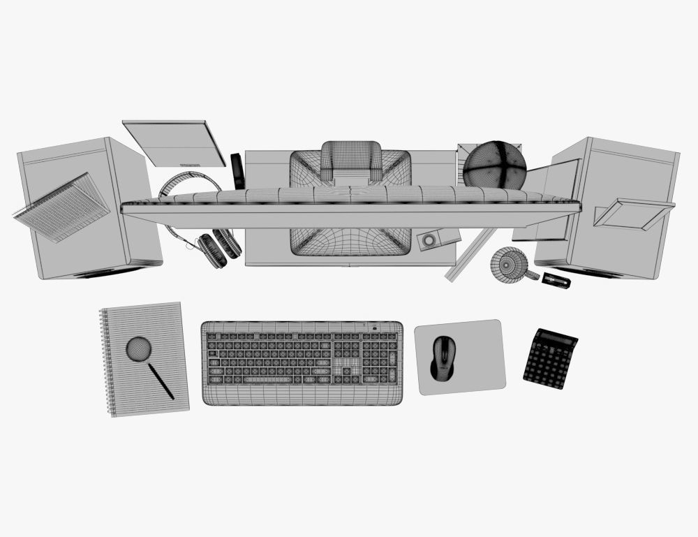 Computer Set 02 3D model_10