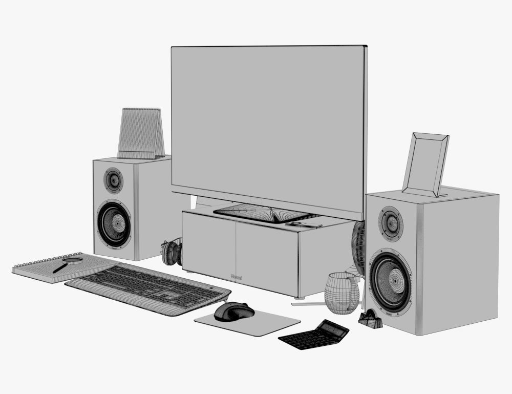 Computer Set 02 3D model_9