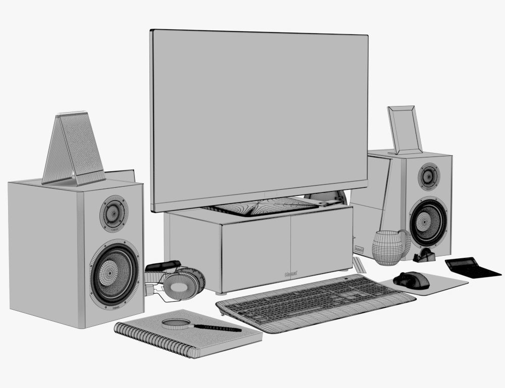 Computer Set 02 3D model_8