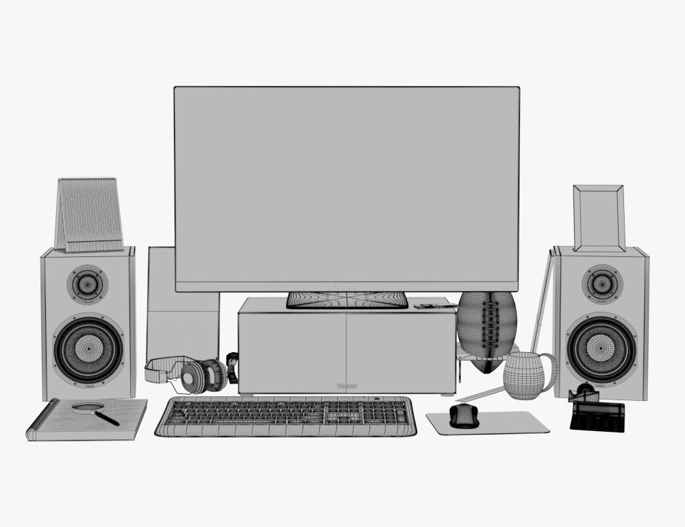 Computer Set 02 3D model_7