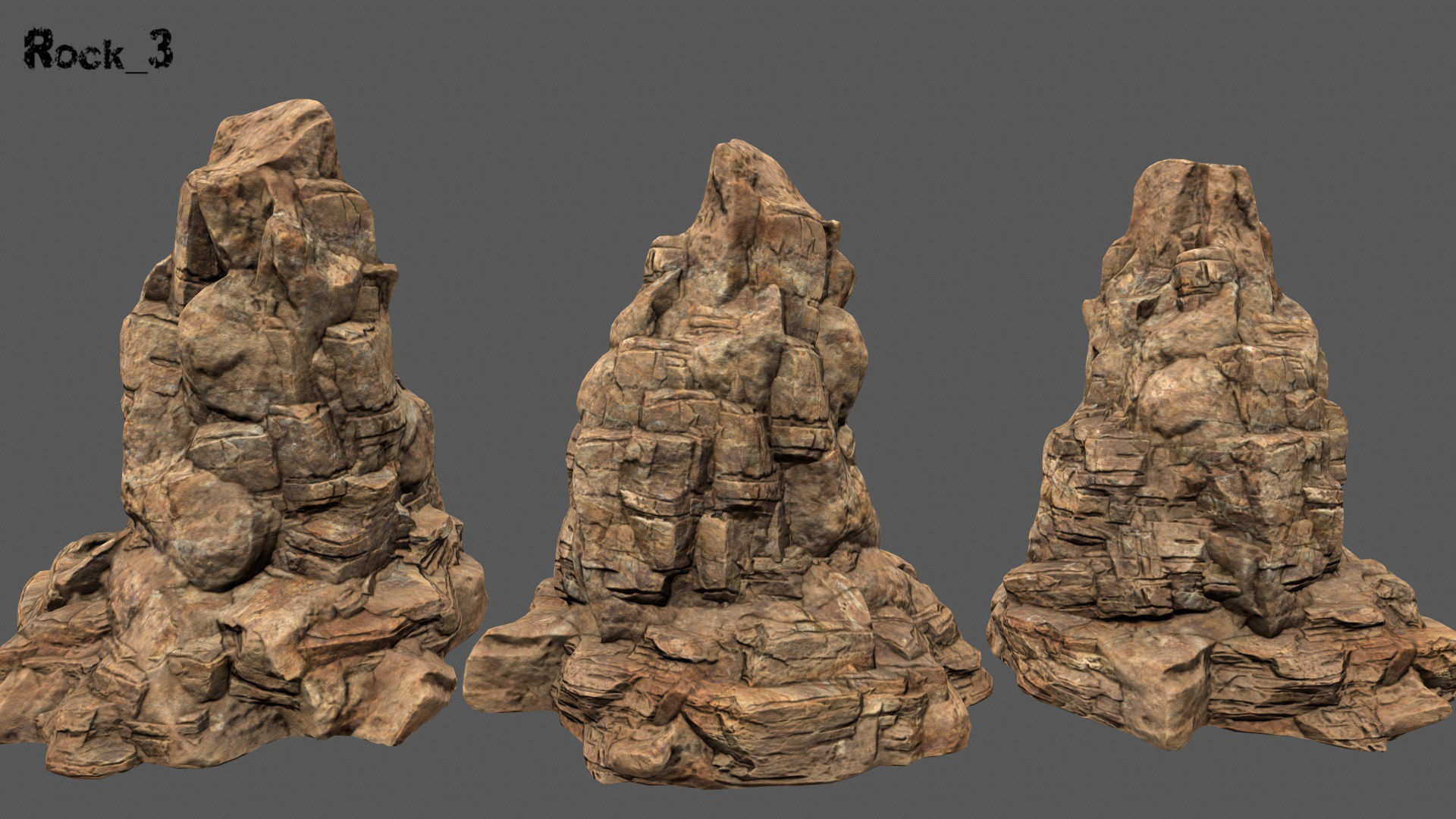 desert rocks 2  Low-poly 3D model_3