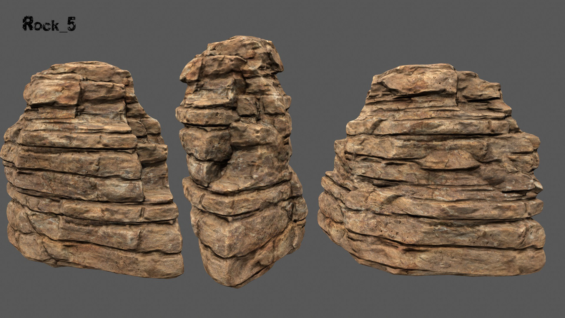 desert rocks 2  Low-poly 3D model_5