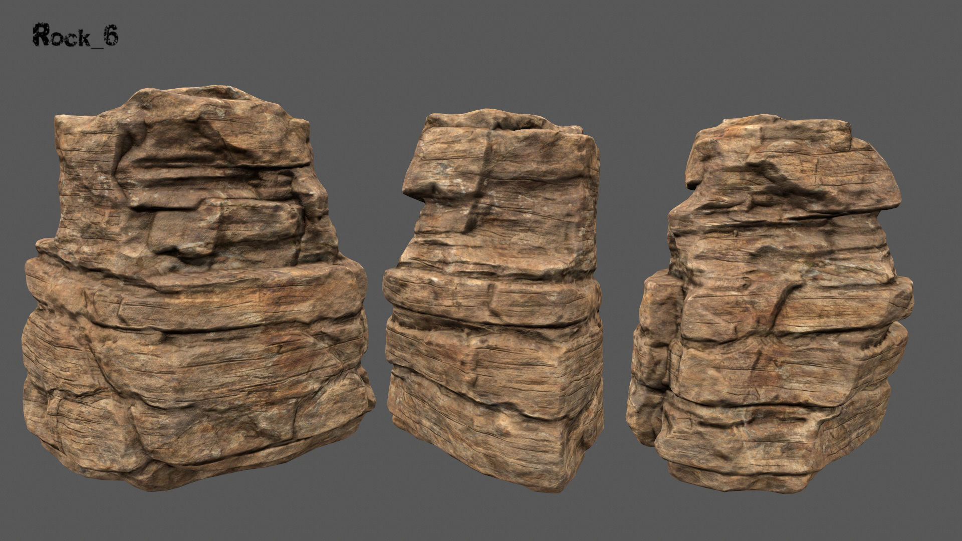 desert rocks 2  Low-poly 3D model_6