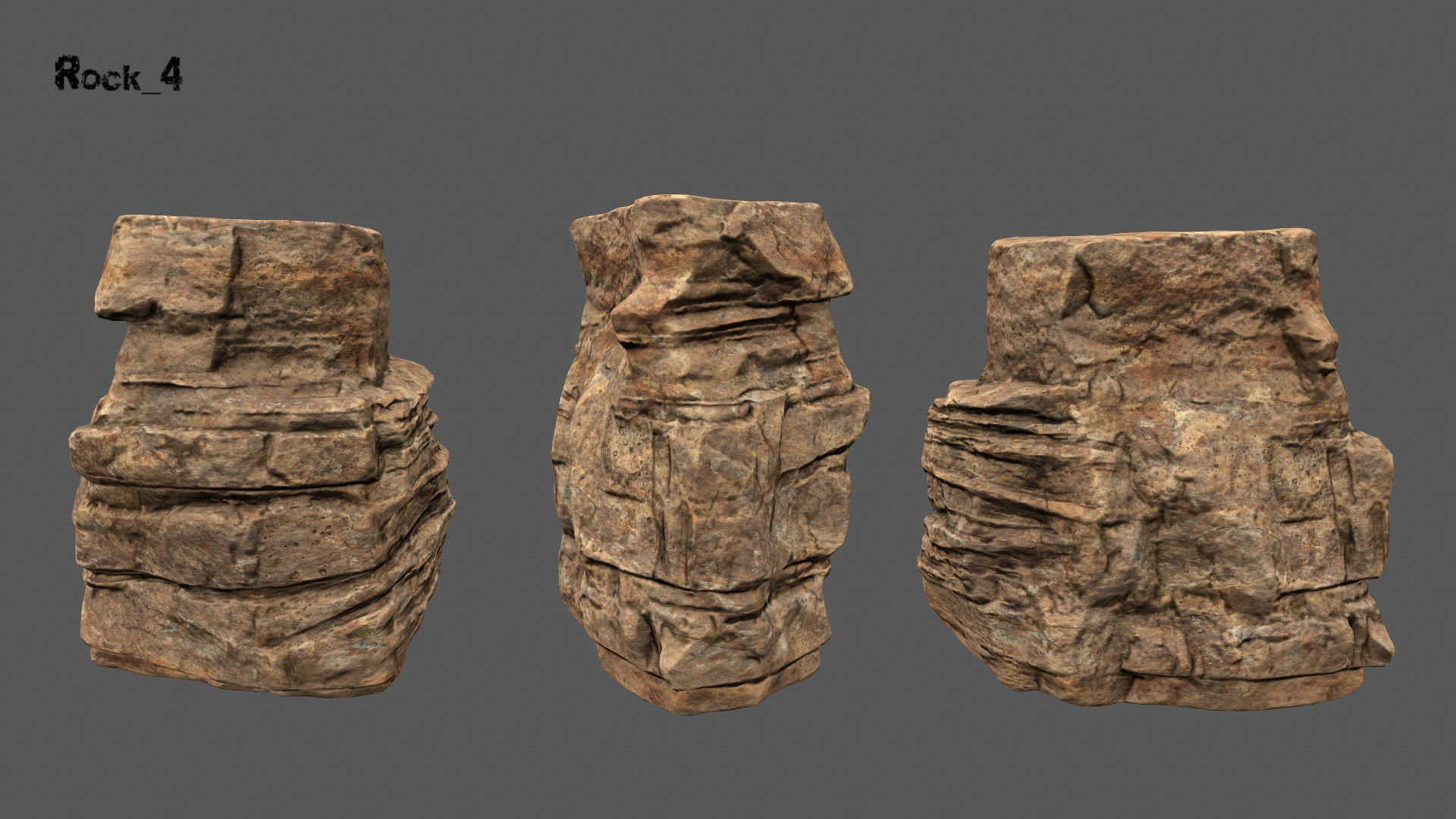 desert rocks 2  Low-poly 3D model_4