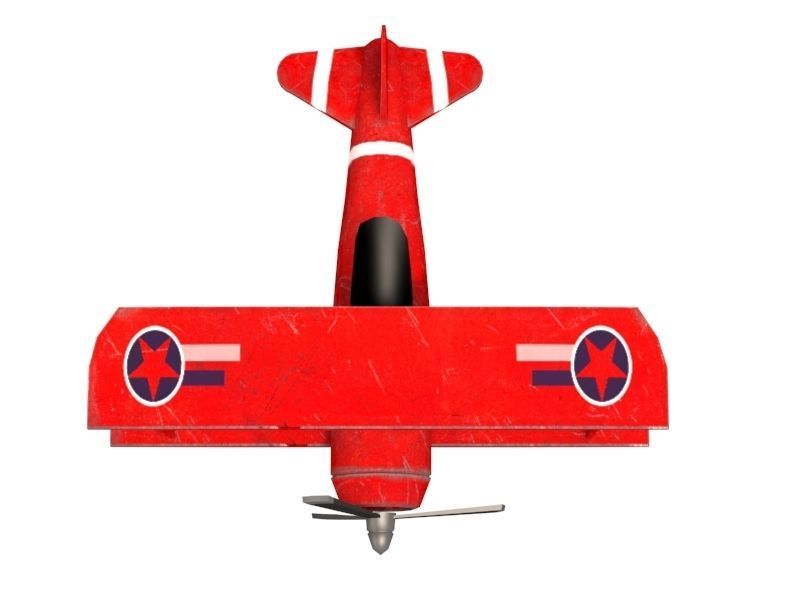 Biplane Game Ready 3d Model Low-poly 3D model_2