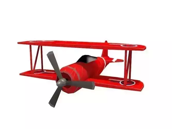 Biplane Game Ready 3d Model Low-poly 3D model