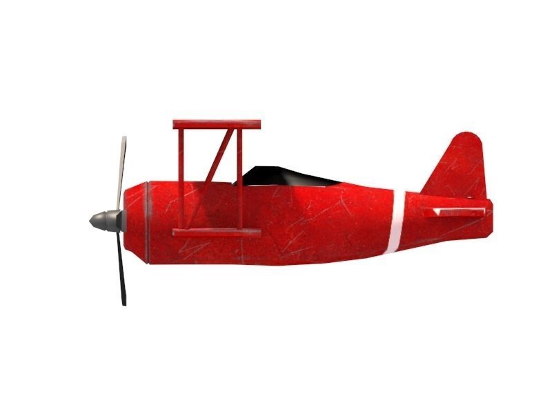 Biplane Game Ready 3d Model Low-poly 3D model_1
