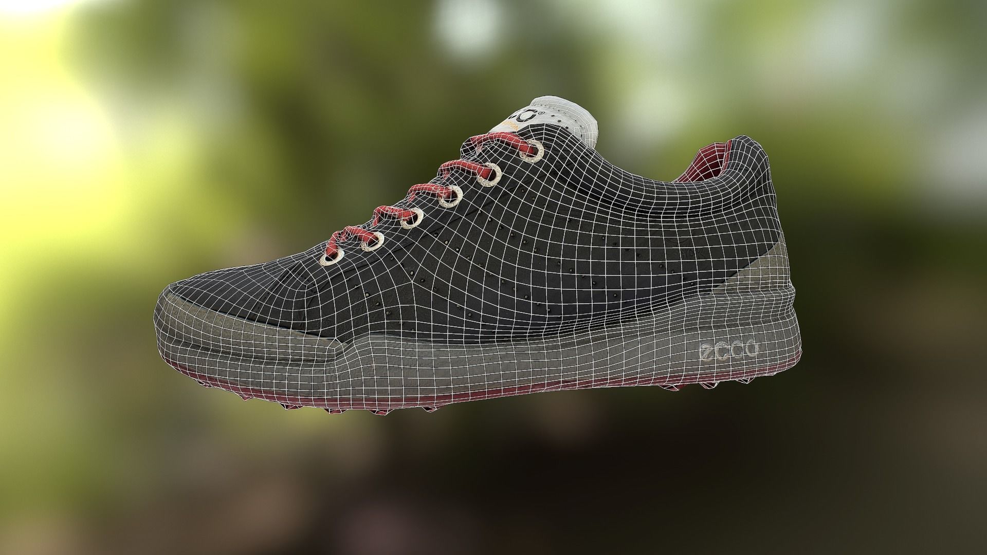 Shoe low poly 3D model pair of shoes with laces Low-poly 3D model_11