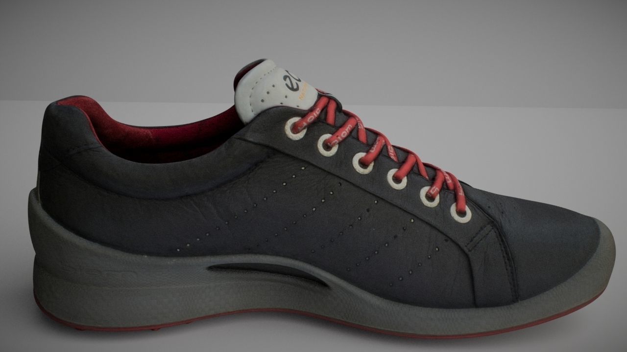 Shoe low poly 3D model pair of shoes with laces Low-poly 3D model_4