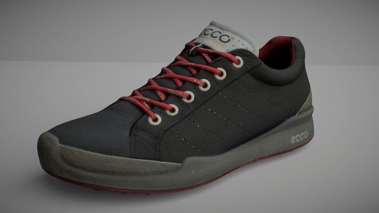 Shoe low poly 3D model pair of shoes with laces Low-poly 3D model_1