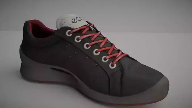 Shoe low poly 3D model pair of shoes with laces Low-poly 3D model