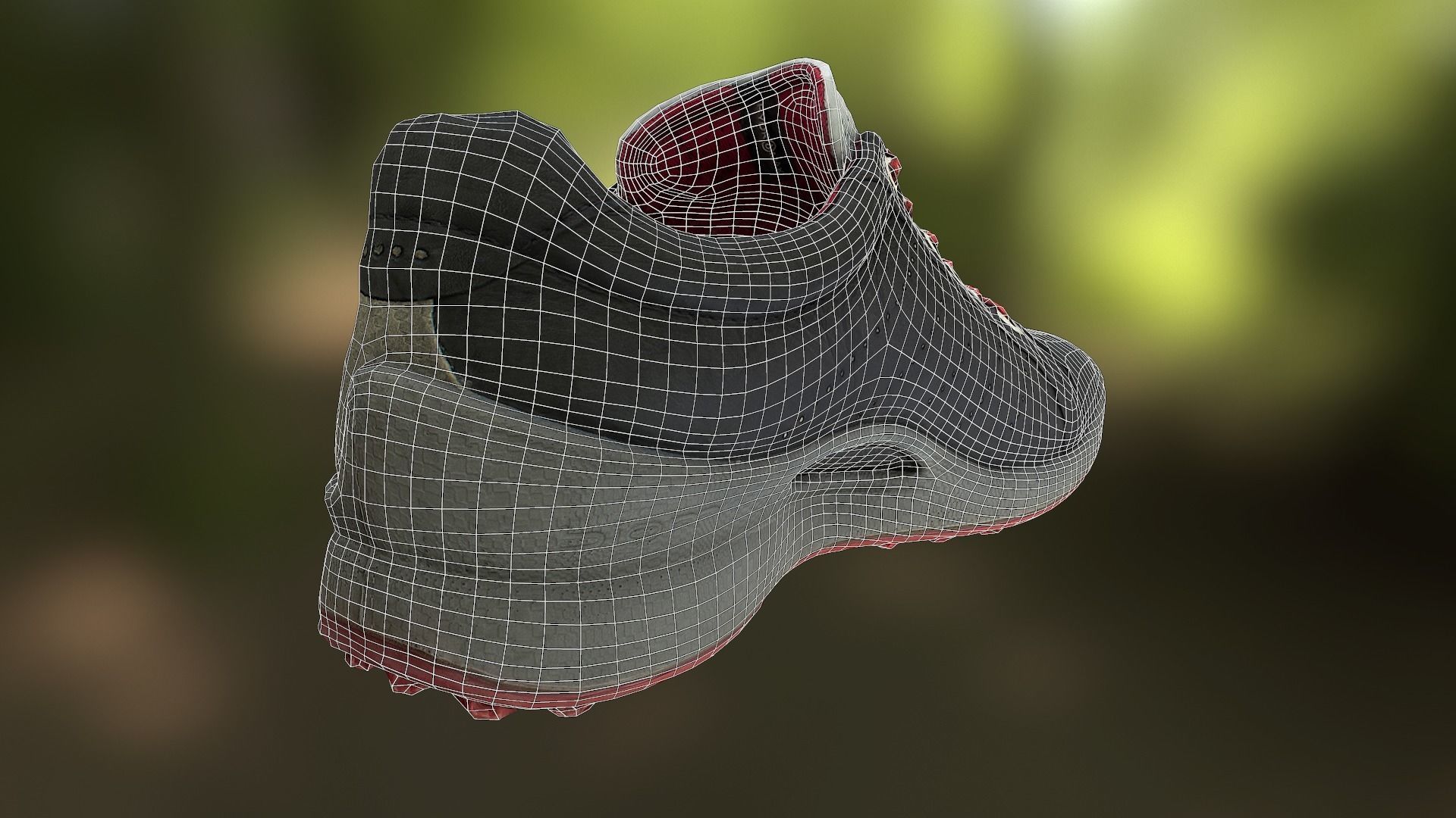Shoe low poly 3D model pair of shoes with laces Low-poly 3D model_8