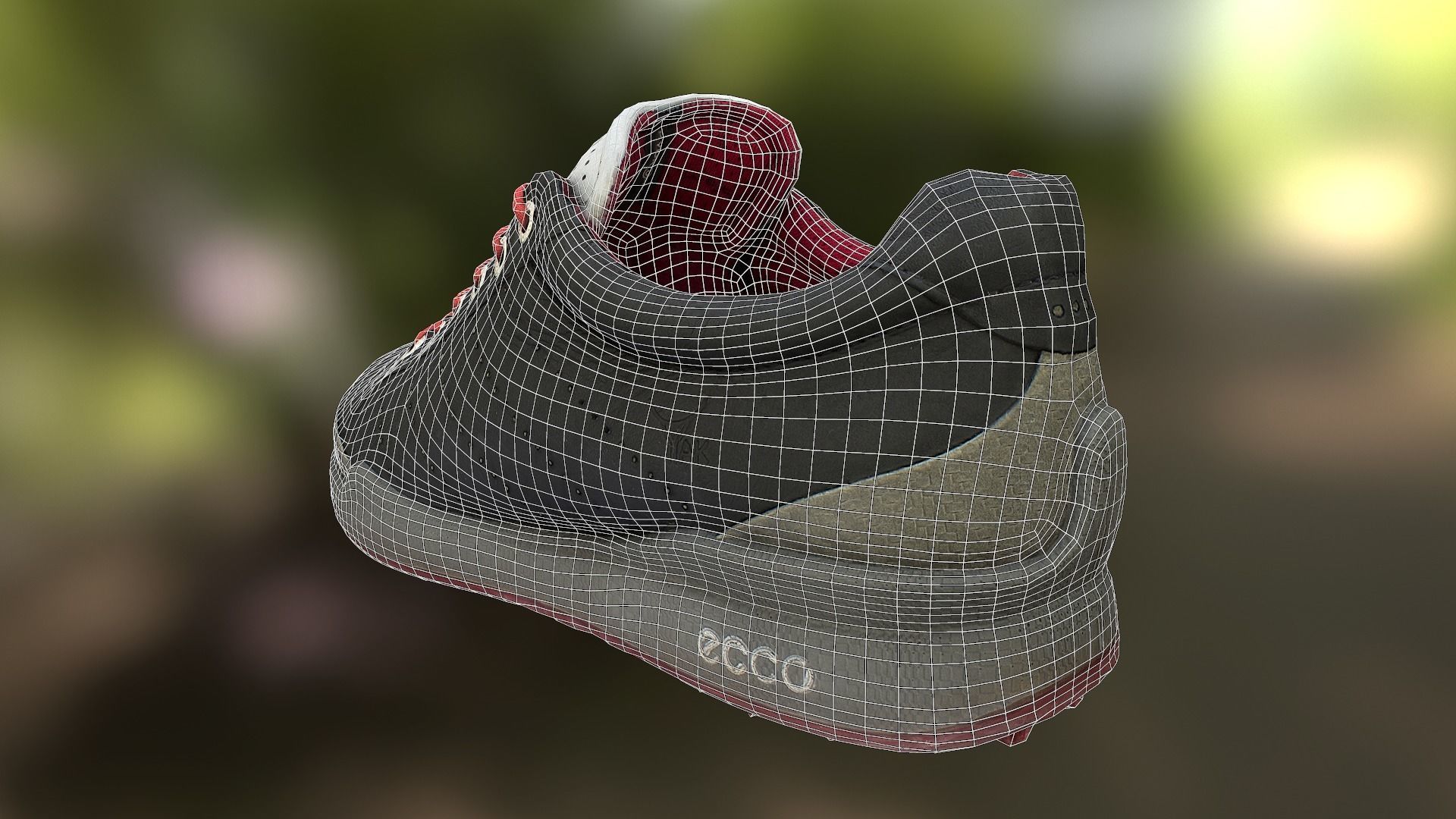 Shoe low poly 3D model pair of shoes with laces Low-poly 3D model_9